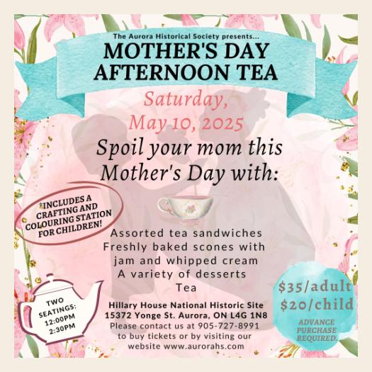 Mother's Day Afternoon Tea (Saturday)